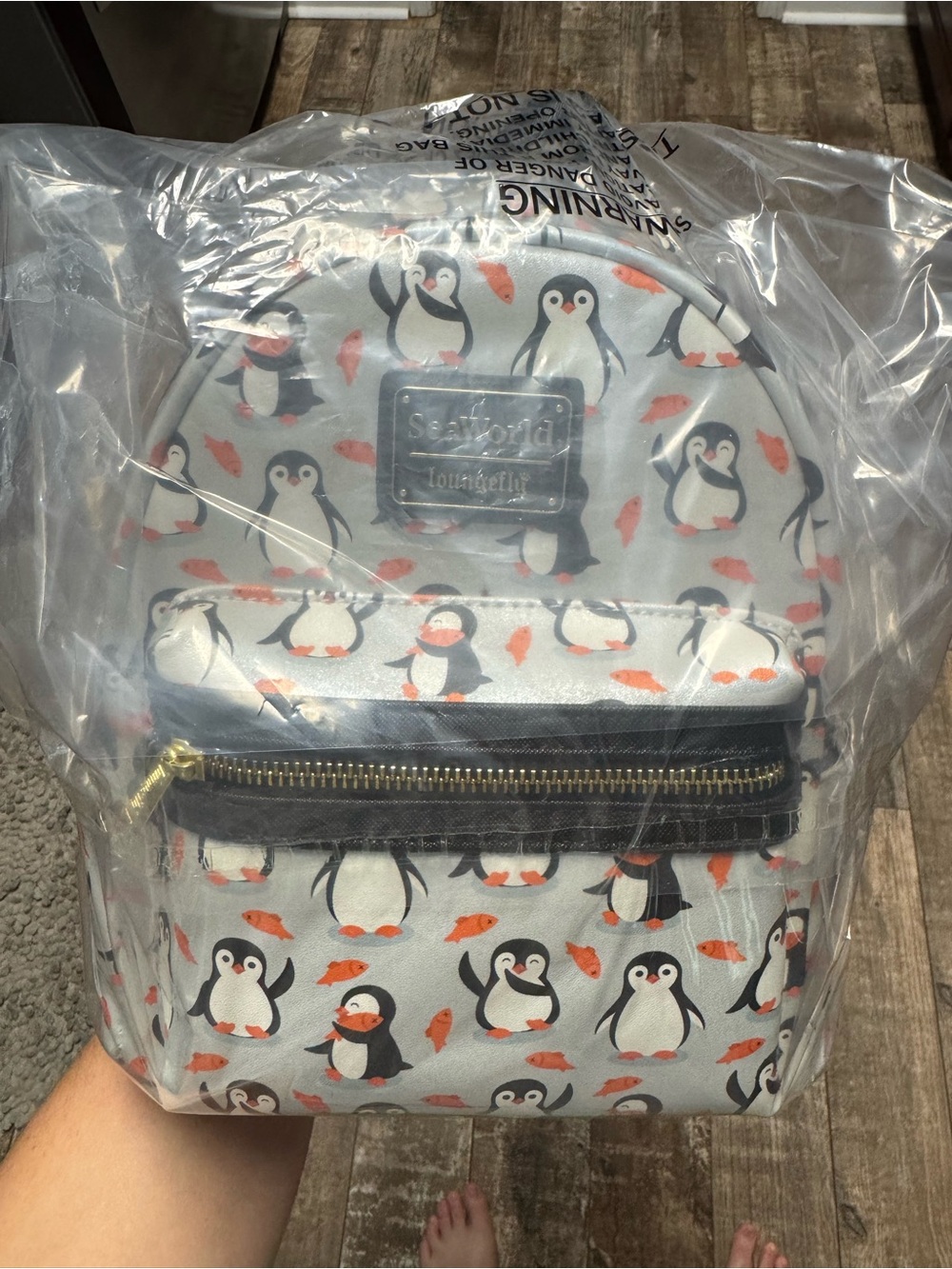 Seaworld Penguin Print Limited Edition Loungefly Mini Backpack